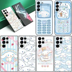 Cinnamoroll etui na telefony do Samsung Galaxy S23 S22 S21 Ultra S20 FE 5G S10E Lite S8 S9 Plus S7 krawędzi czarna okładka