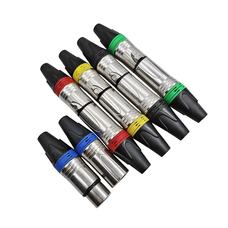 10PCS 3Pin XLR Audio Connectors Set Multi Color Male Female Plugs And Sockets for Stage Microphone Speaker System