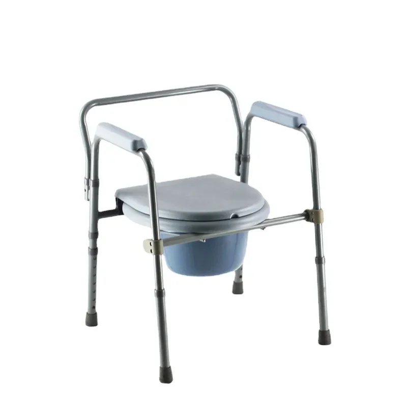 Elderly people can clamshell type stool chair with toilet bucket type adjustable height stool chair