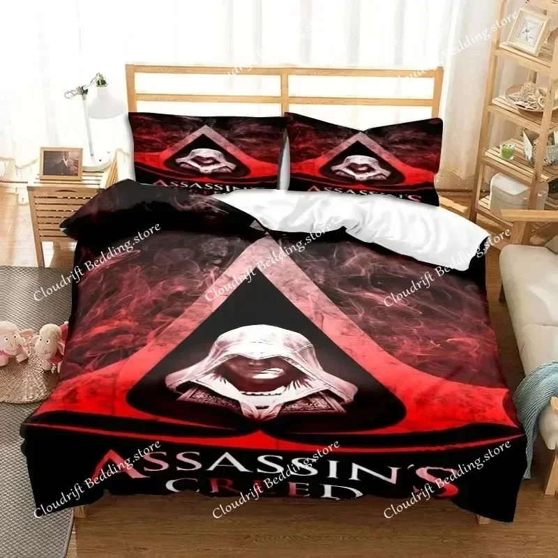 Game A-Assassin S Creed Art Bedding Set Gamer Duvet Cover Set Adult boys Bedroom Single Double King Size Comforter Boys Gift963