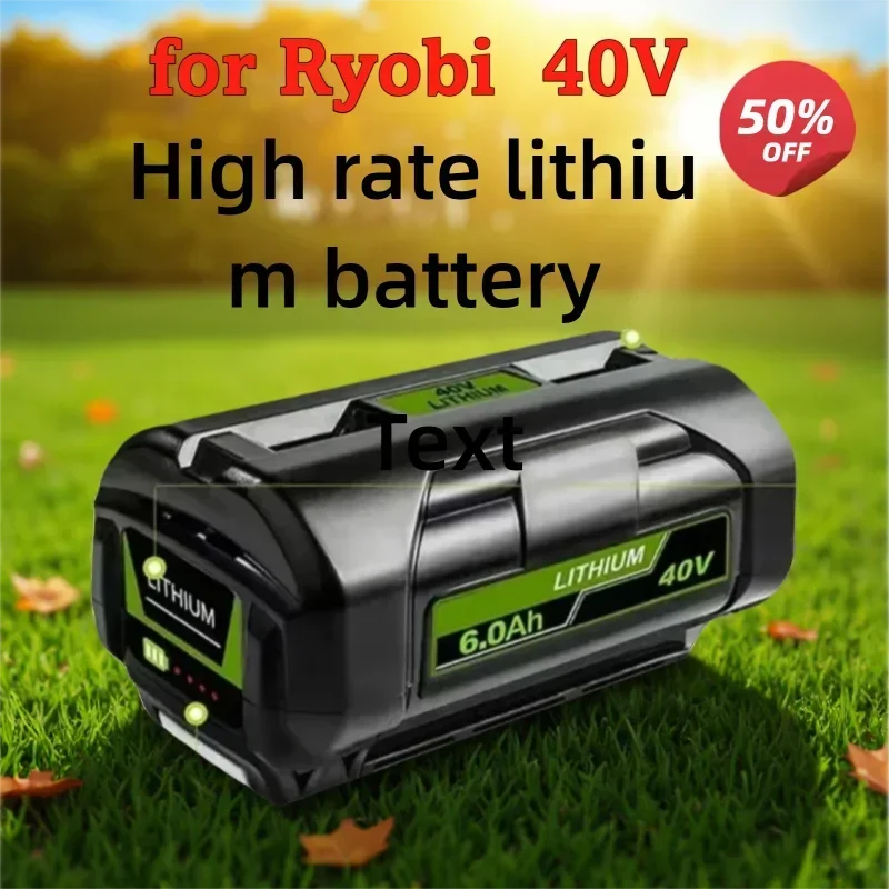 For Ryobi OP4050 40V 6000mAh Li-ion Replacement Battery For OP4030 OP4050 OP4060A OP40201 OP40301 Tool Rechaegeable Batteries