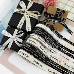Black Ribbon Lover Gifts Box Packaging Wedding Event Party Christmas Valentine's Day Bowknot Hair Accessory Cake Decor 