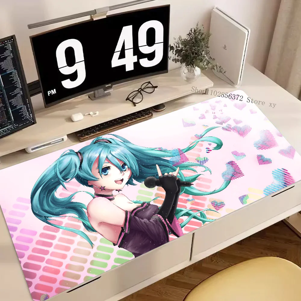 Anime H-Hatsune Miku Mousepad Large Gaming Mouse Pad LockEdge Thickened Computer Keyboard Table Desk Mat