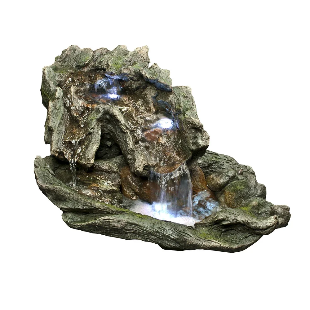 2026 Cascading Caves Waterfall  Fountain with LED Lights - Garden Water Features- Home Decor Accent Piece for Garden Patio and Y
