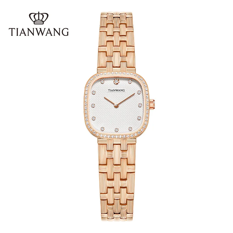 TIAN WANG Women\'s Fashion Luxury Square Wristwatch Rose Gold  With Diamond Zircon Quartz Ladies Watches For Women Birthday Gifts