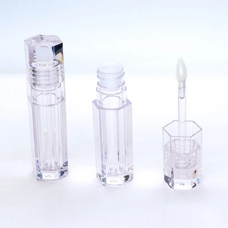 5ml Lipgloss Bottle Empty Cosmetic Packing Containers Hexagon Shape Clear Lip Gloss Base Liquid Lipstick Tube DIY Refillable