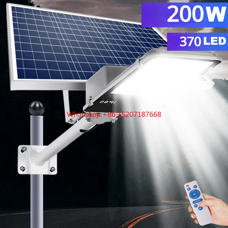 

200W powerful Solar street Light Outdoor Aluminum Solar Street light Garden sunlight Remote Control Waterproof solar light