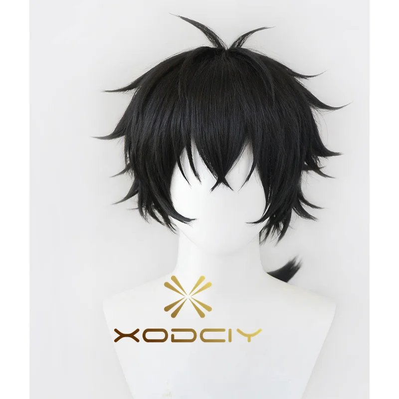 Anime Togame Jo Cosplay Wig Black Long Braided Wigs Heat Resistant Synthetic Hair Halloween Party Wig + Wig Cap