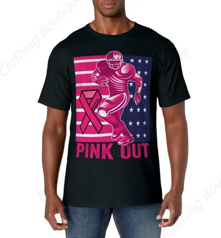 Pink Out Football Breast Cancer Tackle Breast Cancer T-Shirt