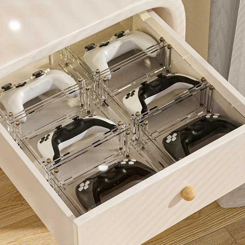 Premium Clear Acrylic Controller Storage Box Dustproof Desktop Organizer Compatible with Xbox Switch Game Controller