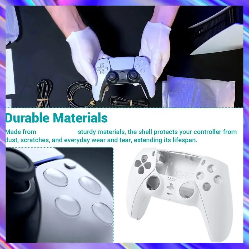 

4X Repair Part For PS5 BDM-010 Controller Housing Shell Game Controller Shell Cover With Buttons White