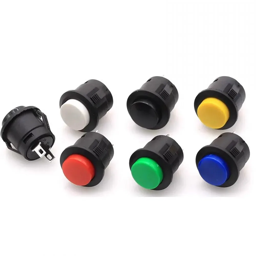 丸型押しボタン留めスイッチ、プッシュスイッチパネル、ナットなしの取り付け、16mm、R13-507、100個