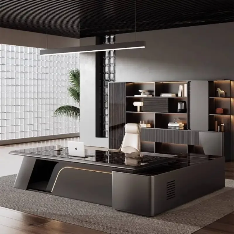 Black Gray Office Desks Designer Vintage Style Drawers Luxury Office Desks Cheap Modern Corner Escritorios Work Station Table