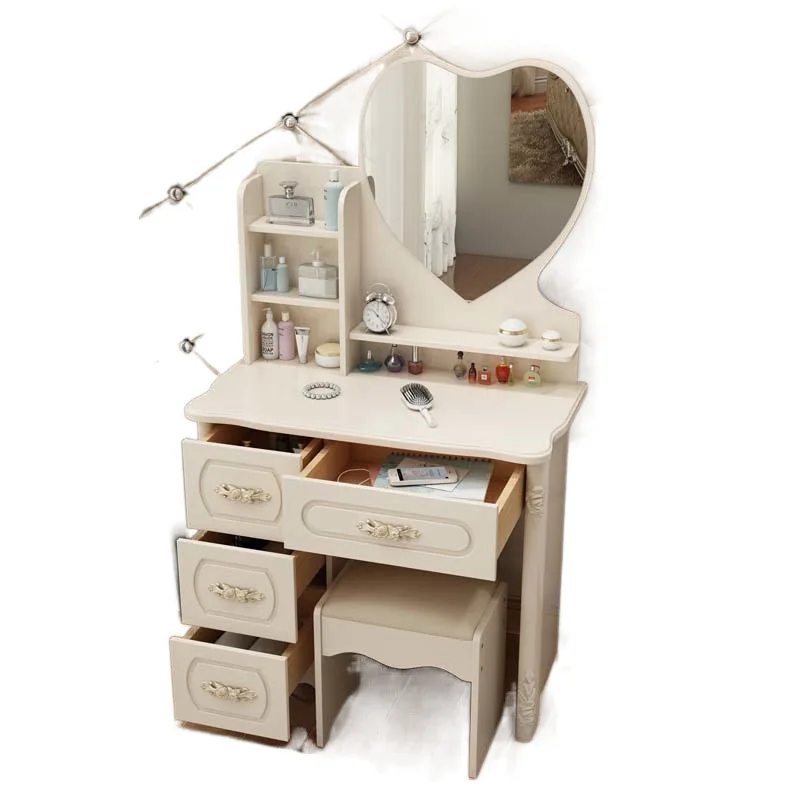

Nordic, dresser, bedroom, solid wood, paint, cosmetic cabinet, integrated