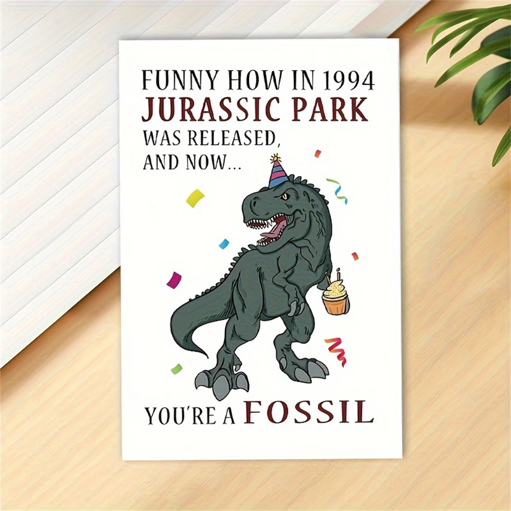 1pc,Funny Dinosaur Birthday Card for Him Her, Happy 30th Birthday Gift for Friends, Snarky 1994 Birthday Card for Men Women,with