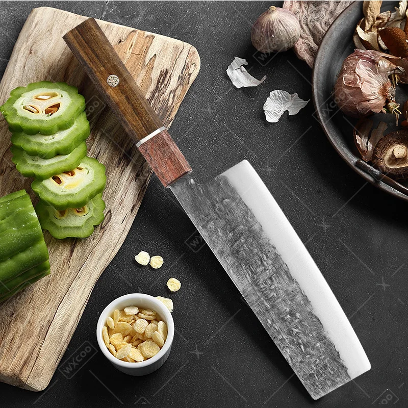 WXCOO Professional Kitchen Knife Japanese Chef Hand Forged Blade Meat Cleaver Santoku Sashimi Handmade Accessories