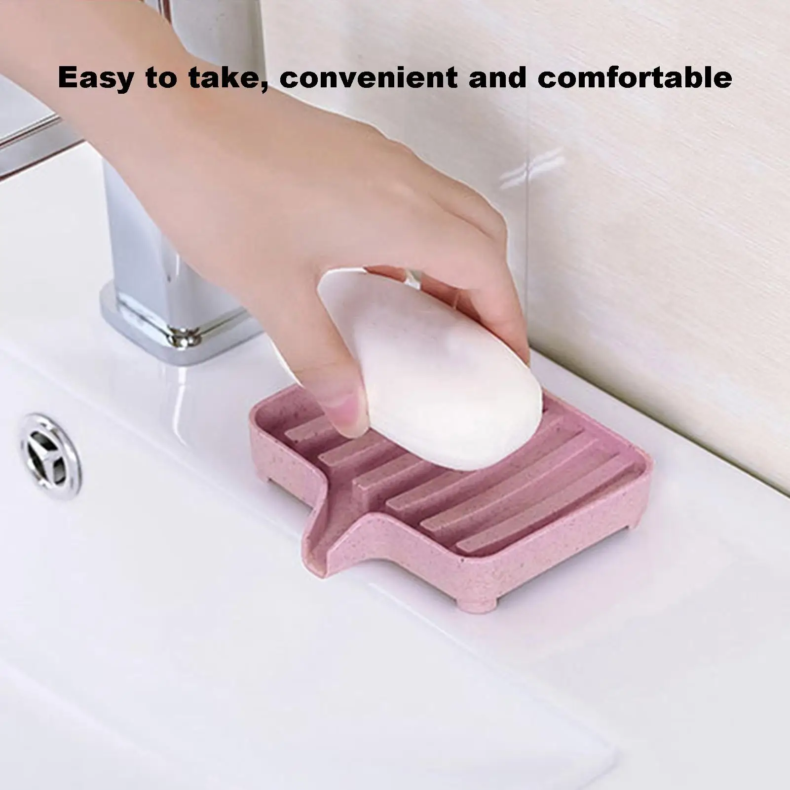 Soap Dish with Drain Soap Tray Shower Soap Storage Bathroom Accessories Multipurpose Household Soap Drain Rack for Bathroom view 3