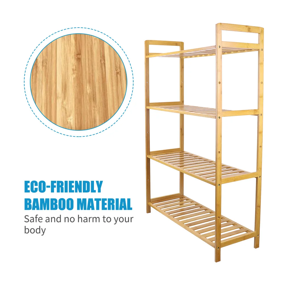 4 Tier Ladder Bamboo Kitchen Bathroom Laundry Shelf BookShelf Storage Rack Shop Display Rack