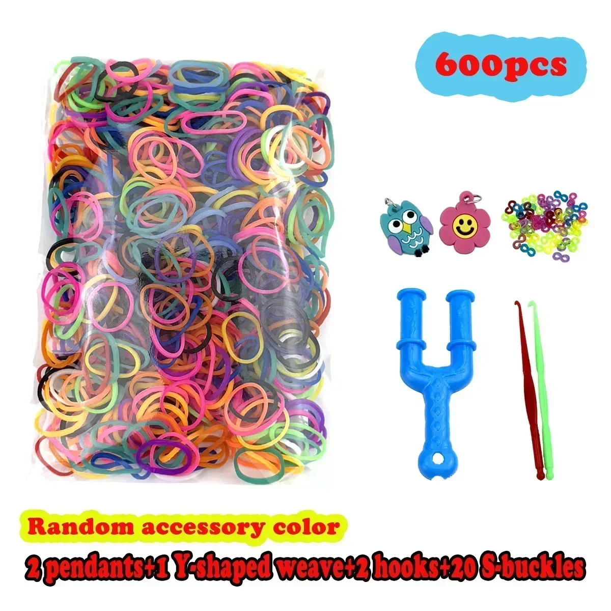 600 ชิ้นยาง Band LOOM สาว DIY ของเล่นทําด้วยมือสร้อยข้อมือยาง Band Rainbow, ชุดหัตถกรรมสําหรับเด็ก на