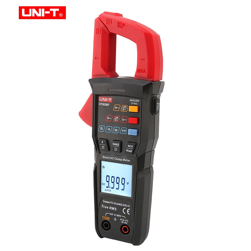 UNI-T True RMS Digital Clamp Meter UT202 Series 9999 Counts Current AC DC Voltmeter Resistance Test Multimeter