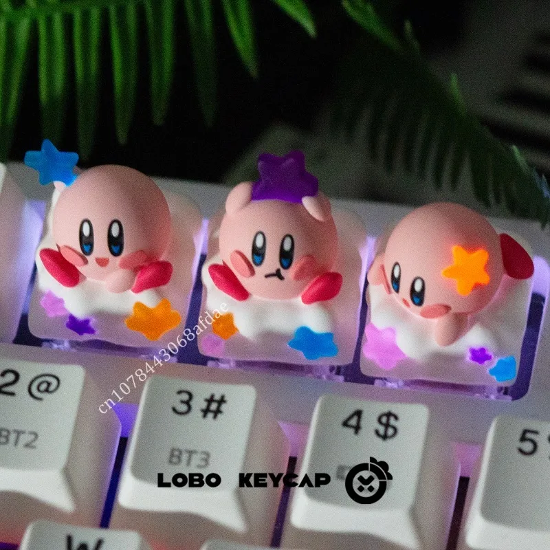 スターカービィマリオシリーズかわいいパーソナライズされたキーキャップアニメ樹脂カスタマイズされたESCキーシングル半透明メカニカルキーキャップギフト