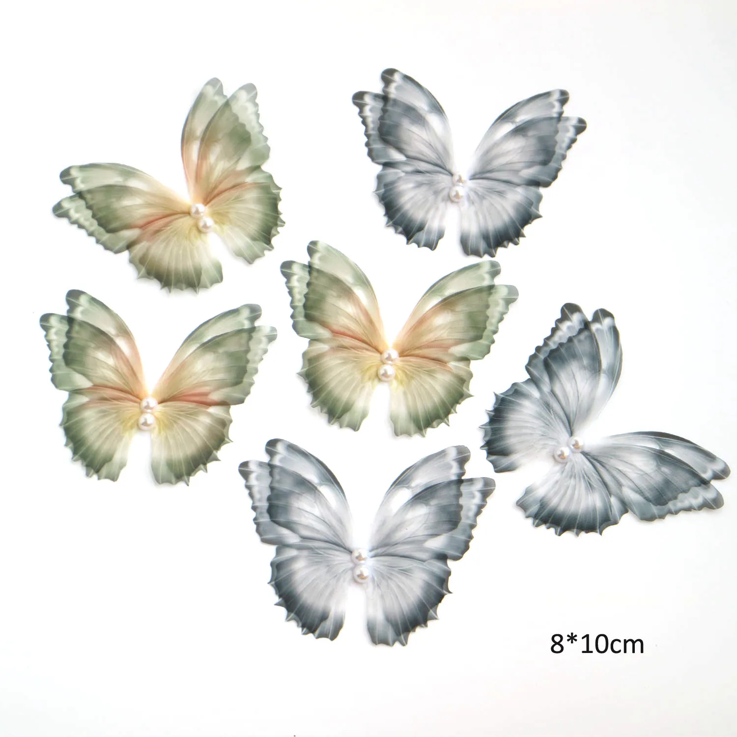 6pc DIY fashion organza butterfly Patches for clothing Embroidery patches for bags decorative parches applique sewing craft