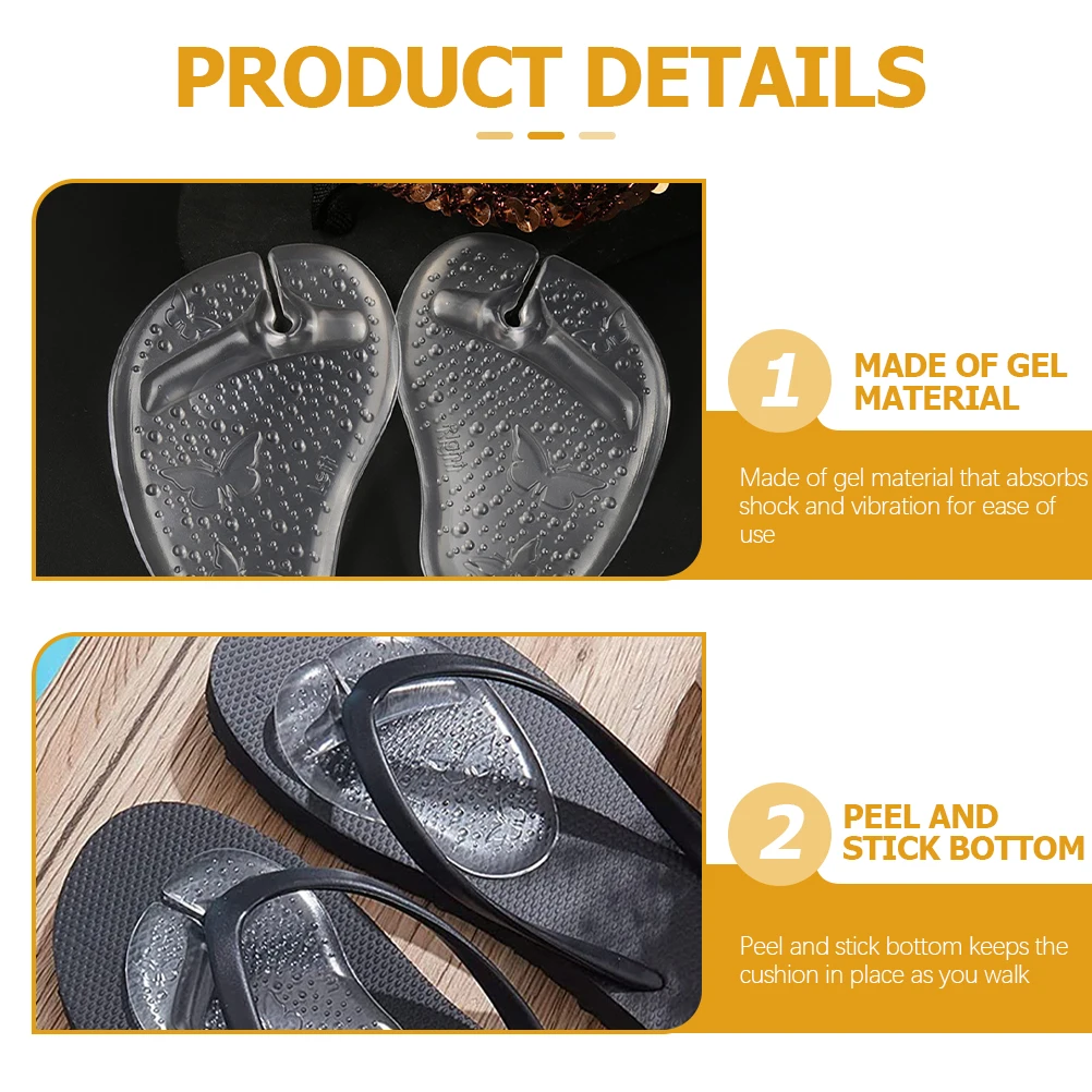 

6pcs 6 Pairs Gel Forefoot Cushions Premium Material Shock Absorption Vibration Reduction Pain Relief Blisters Prevention Sticky