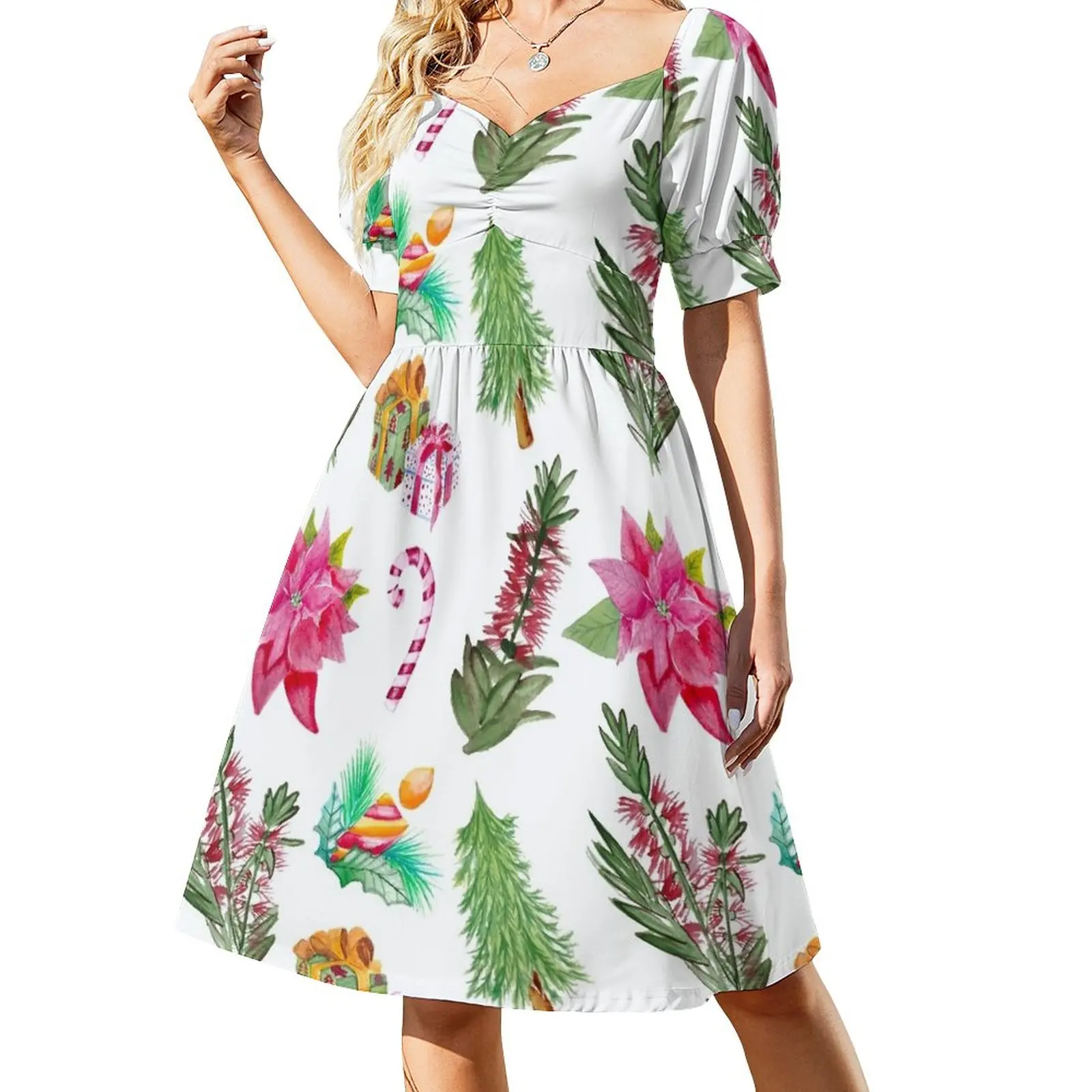 

Australian Native Floral Christmas Print Sleeveless Dress Long dress Summer women's clothing dress women summer