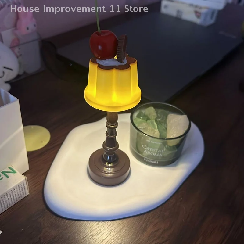 

Retro Pudding Night Light Desktop Decoration Bedroom LED Atmosphere Lamp Bedside Sleep Light Suitable For Gift