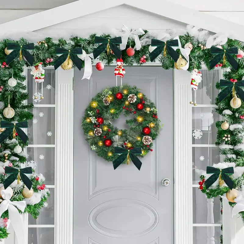 木のためのクリスマスの弓,クリスマスの花輪,24の小さなベルベットの弓のセット,ドアのための卓上装飾品