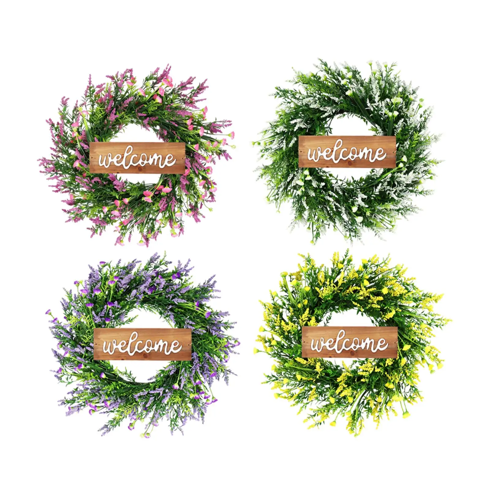 

Летний лавандовый венок для входной двери, пасторальный декор для дома, 50 см, гирлянда с надписью, украшение для двери, крыльца, фермерского дома, аксессуары для вечеринок