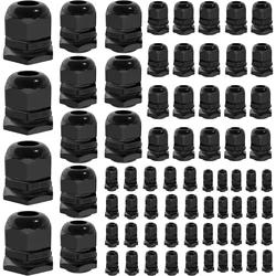 72PCS Cable Glands Kit Waterproof Strain Relief Cord Connector Grip Weatherproof Cable Pass Through PG7 1/4