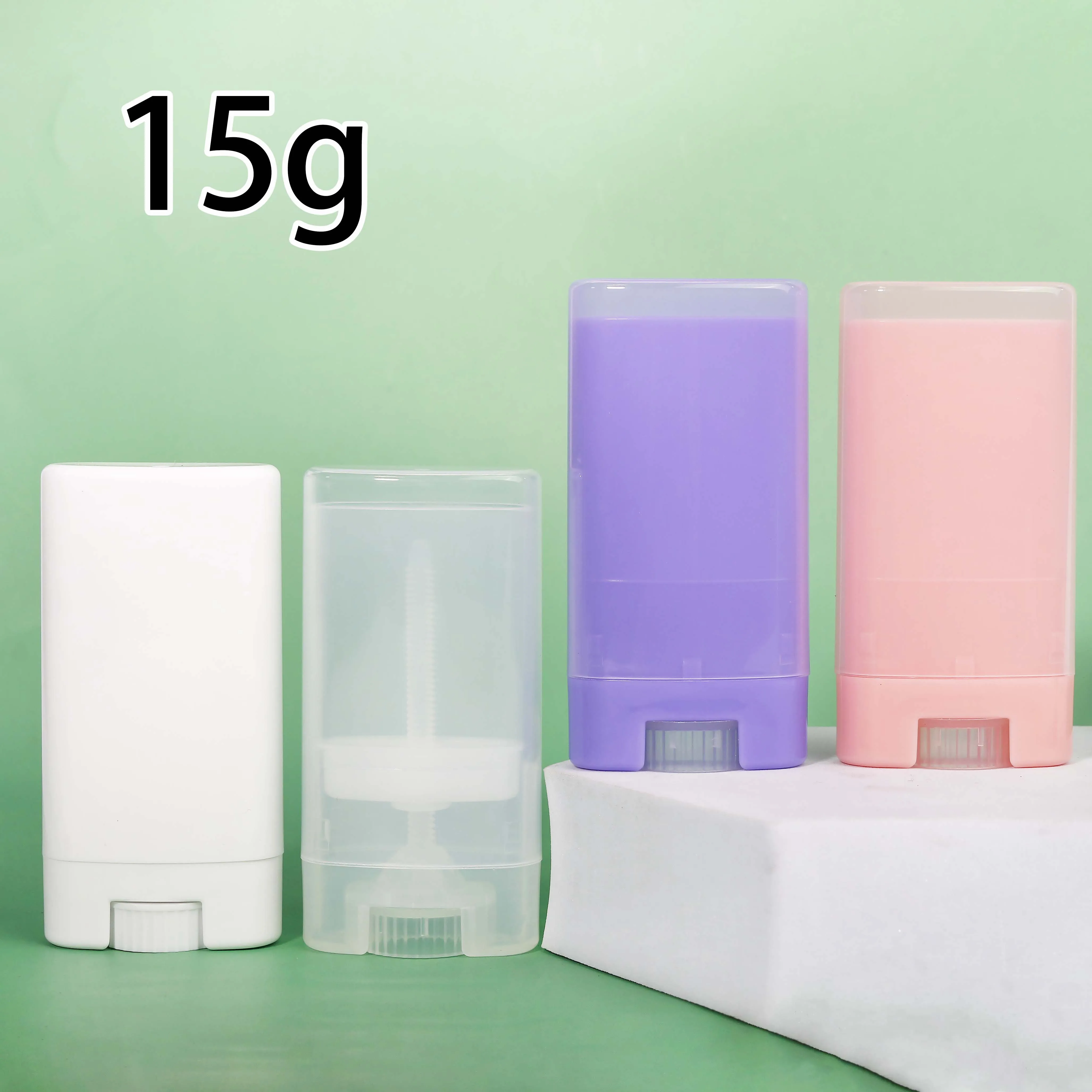 15 مللي حاويات عصا مزيل العرق الفارغة علبة عطر صلبة أنبوب بلسم الشفاه أنابيب تويست متابعة حاويات غسول صلبة لشعار البار #4