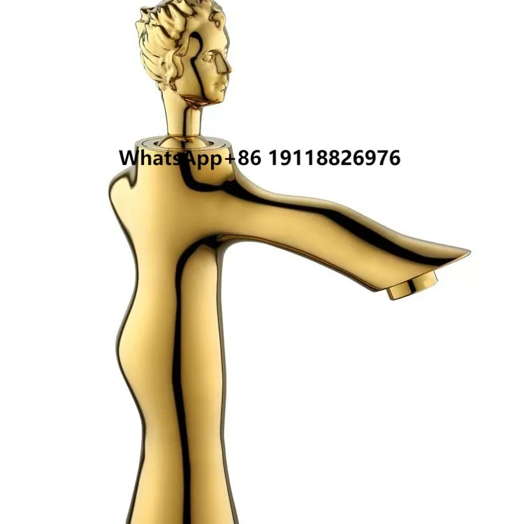 

Creative Modern Single-Hole Copper Goddess Faucet for Bathroom Vanity Sink Hot Cold Brass Basin Faucet with Ceramic Valve Core