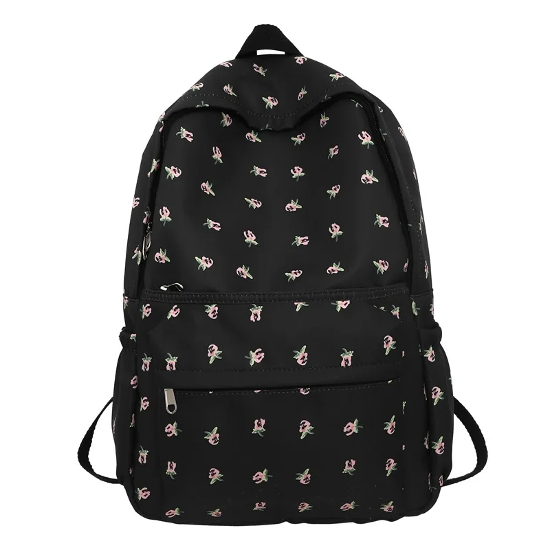 Sac à Dos Imprimé Floral pour Femme et Fille, Style Frais, Grande Capacité, Sacs d\'École pour Étudiants, Cartable de Voyage, 2023