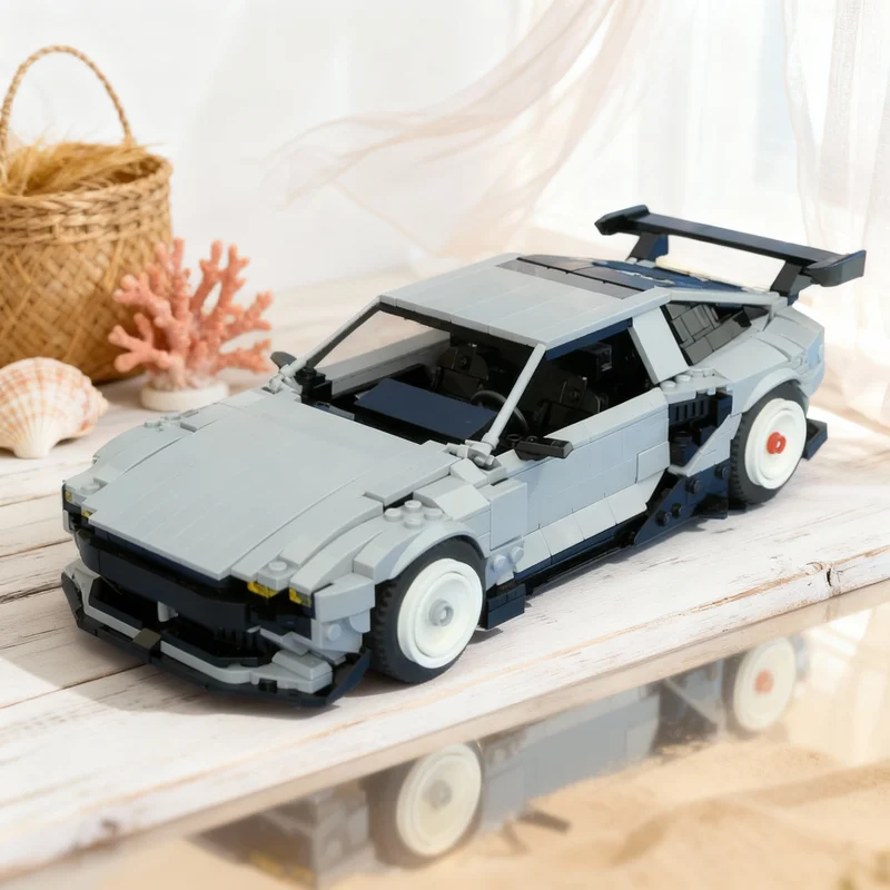 

1315 деталей Горячая новинка: Городской автомобиль Hyundai N Vision 74, модель MOC, конструктор, гоночная техника, креативный гараж, игрушки DIY, подарки для детей