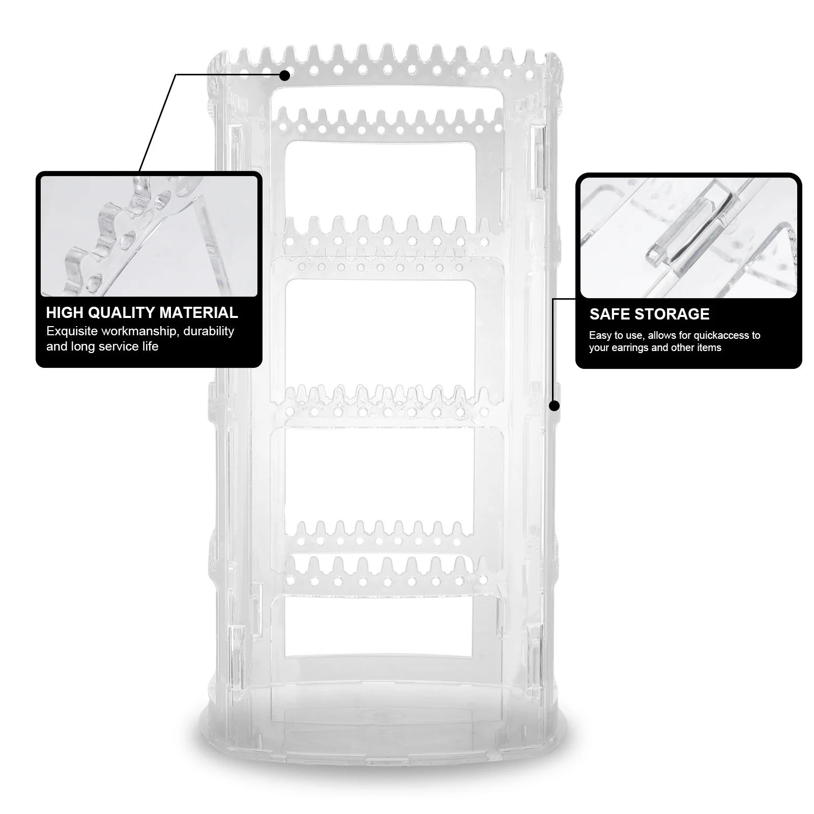 

1Pcs Multi-Layer Rotating Earrings Rack Removable Jewelry Display Stand Desktop Jewelry Organizer Storage Holder