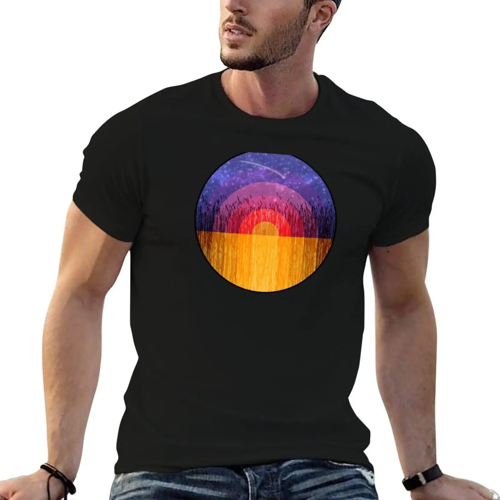 

Vintage and Retro Inspired Canadian Prairie Sunset Graphic Design T-Shirt t shirt man plain man t shirt graphic T-Shirt
