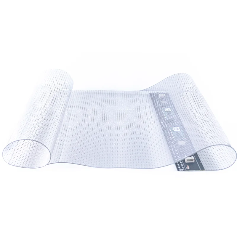 Indoor Outdoor Invisible 3D Flexible Transparent Adhesive Crystal Film LED Display Screen for Glass Window