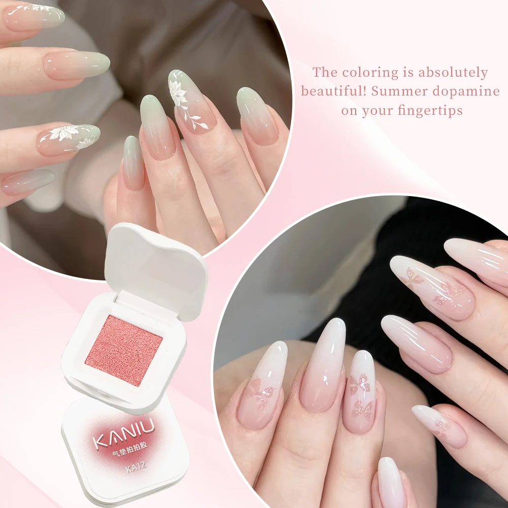 Kaniu Tinta unita Nail Art Patting Colla Cuscino d'aria Patting Colla Pittura in gesso Smalto per unghie Decorazione per salone di bellezza fai da te