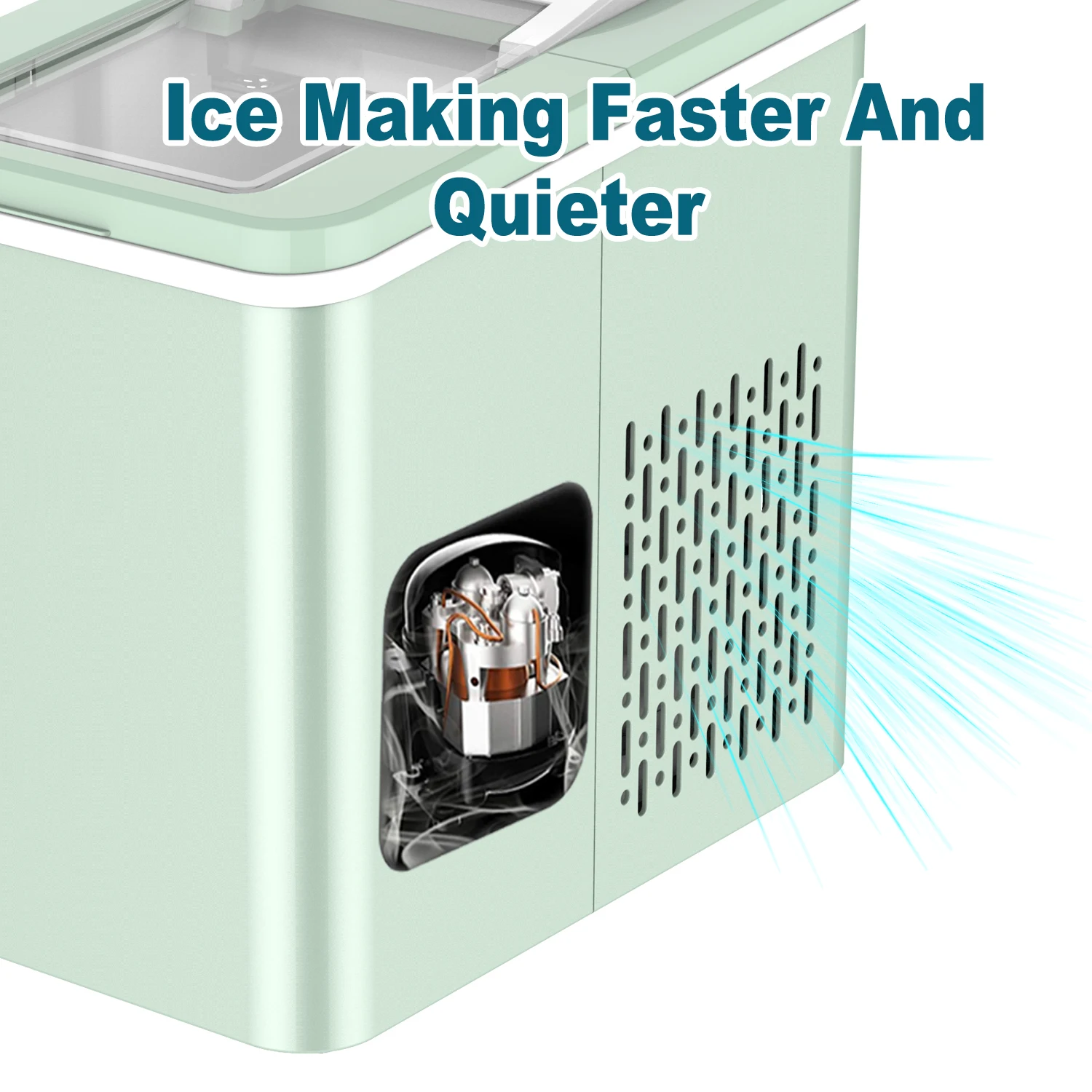 27Lbs Ice Maker 2 Size Ice Cube Portable Countertop Automatic Electric Ice Cube Making Machine Self- Cleaning Function