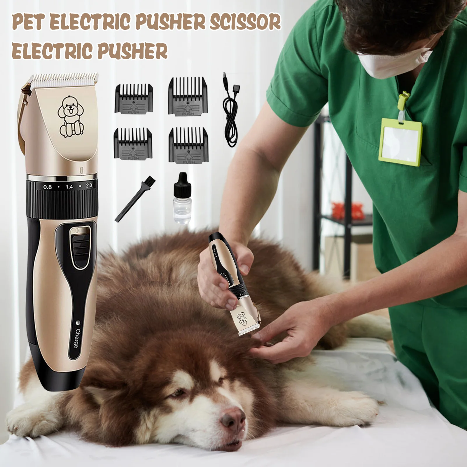 Recarregável Low Noise Hair Shaver, Clippers sem fio, Shaver para animais de estimação, cães, gatos, coelho