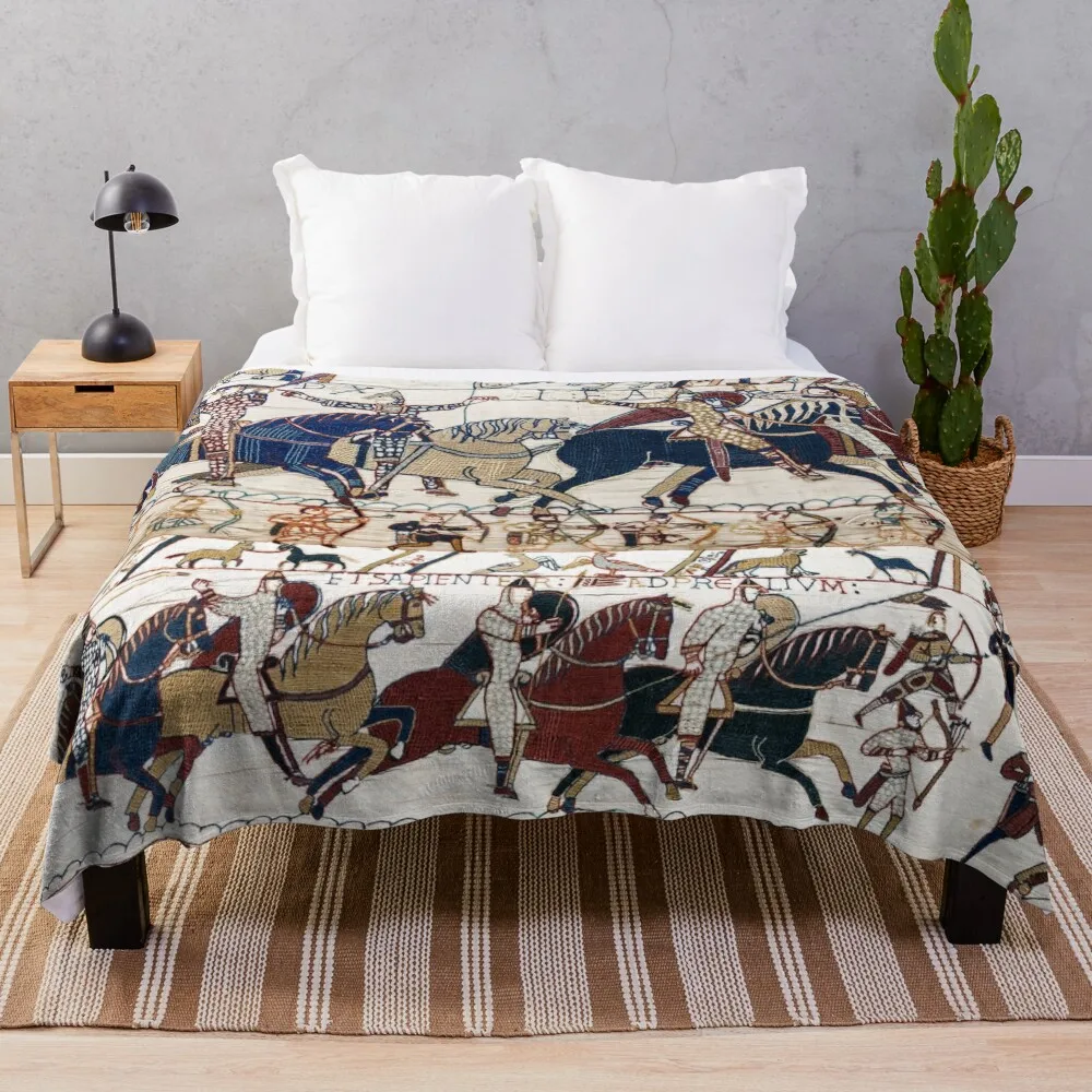 

THE BAYEUX TAPESTRY NORMAN KNIGHTS AND ARCHERS Detail Throw Blanket for winter Soft Plaid Bed covers Softest Blankets