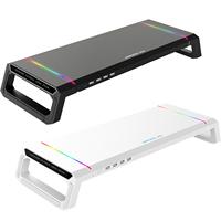 Desktop Computer Monitor Stand Riser Bracket RGB 4 USB Organizer, Durable Effective