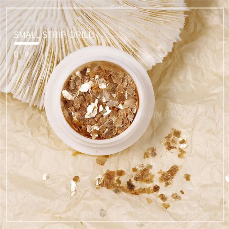 ملصقات رقائق النحاس المتلألئة لفن الأظافر ، غير منتظمة ، فريدة من نوعها ، فريدة من نوعها ، عصرية ، ميكا ، عصرية ، حصرية