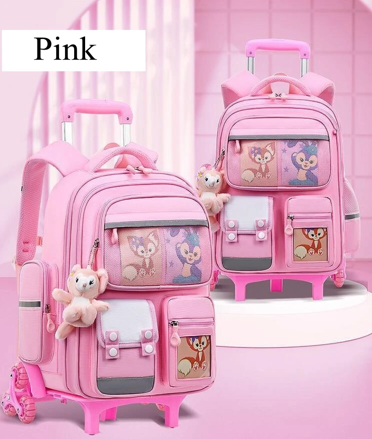 Student School Bag On Wheels School Wheeled Backpack Trolley Backpack School Trolley Bags for Girls Rolling backpack Bag For Boy