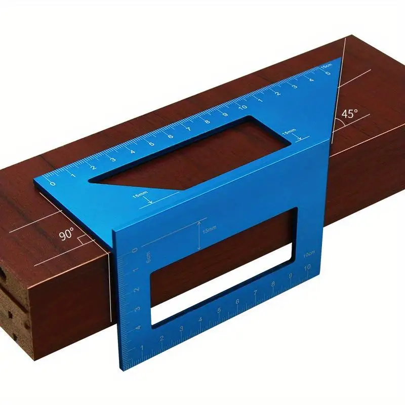 1PC Multifunctional Square 45 90 Degree Gauge Angle Ruler Measuring Woodworking Tool Aluminum Woodwork Scriber T Ruler