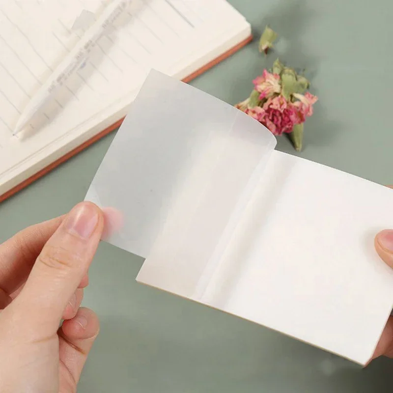 50pcs/pack Colors Transparent Sticky Notes Scrapes Stickers Note Pads Paper Clear Notepad School Stationery Office Supplies