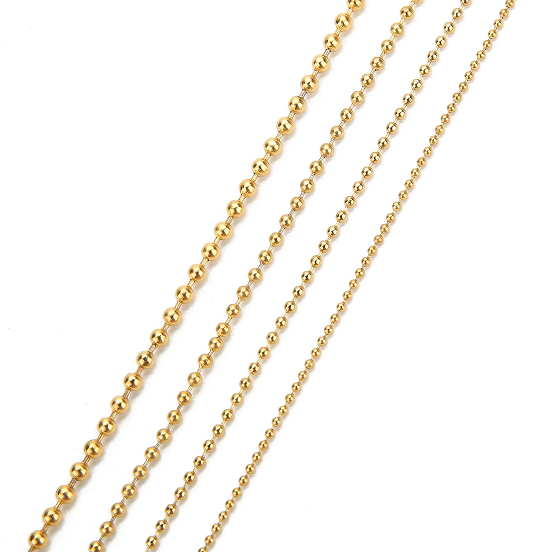 10Yards 1.5/2/2.4/3mm Stainless Steel Bead Chains Gold Plated Ball Chains for Keychain Jewelry Making DIY Necklace Bracelet view 2