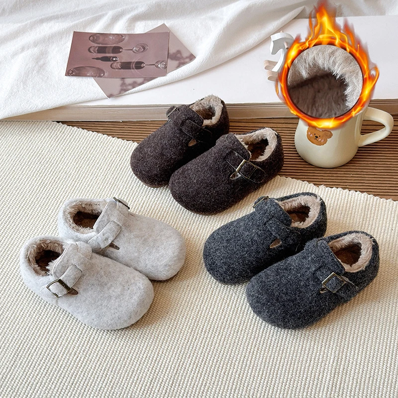 

Girls' cotton shoes New winter children's cotton shoes with thickening and fluffy lining Baby warm shoes